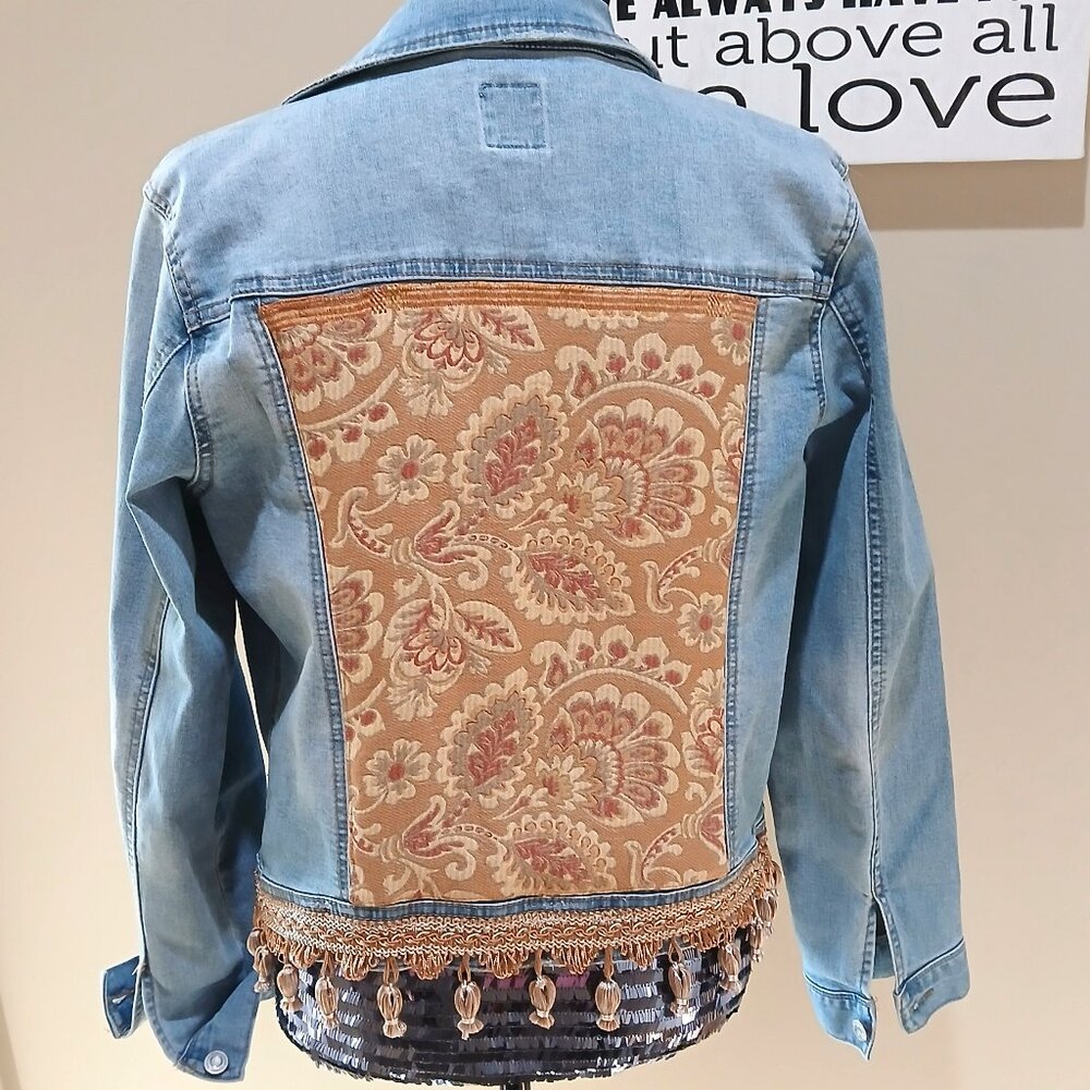 Custom Designed Upcycled Jean Jacket